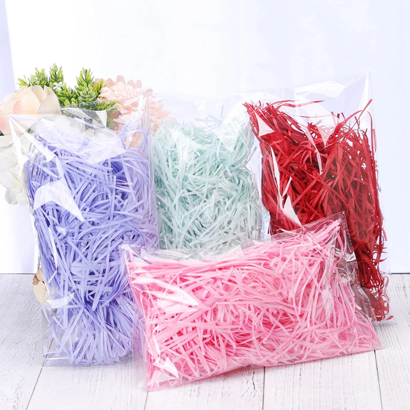 Description Picture 3 of item50/100g Colorful Shred Crinkle Paper Raffia Shredded Tissue Paper Gift Box Filling Material DIY Wedding Party Packaging Decor