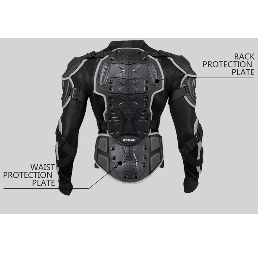 WOSAWE Motorcycle Armor Jacket Body Protection Motorcycle Turtle Racing Moto Cross Back Support Arm Protector