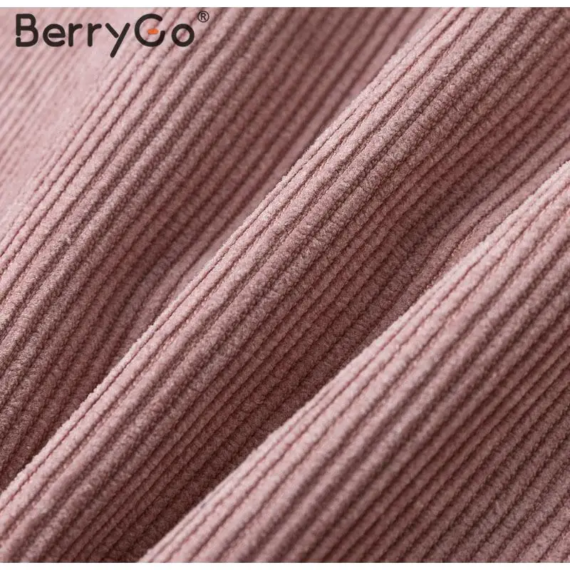 BerryGo, контрастные цвета, женские вельветовые футболки, повседневные, с длинным рукавом, с круглым вырезом, женские топы, рубашки, Осень-зима, лоскутные женские топы
