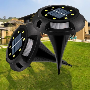 

4PCS New 8 LED Solar Power Buried Light Under Ground Lamp Waterproof Outdoor Security Light Path Way Garden Lawn Yard Lighting