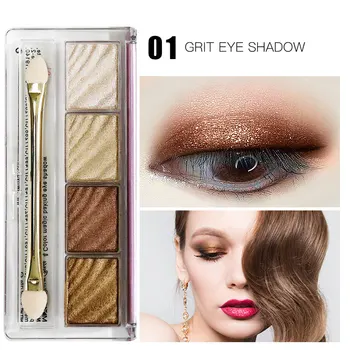 

Eyes make up Eye Shadow Palette 4colors magic baking Eye Shadow Easy to Wear Mineral Eye Shadow with Eye shadow brush mirror