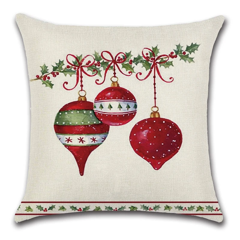 Christmas Series Linen Throw Pillowcase Decorative Cushion Cover Pillowcase Square Christmas Home Decorations