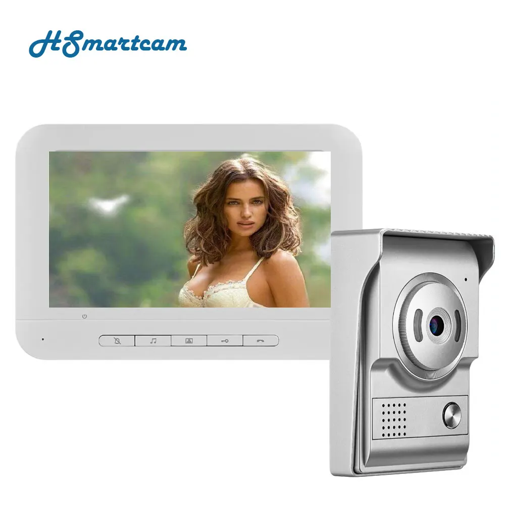 7 inch Wired Video Door Phone Visual Video Intercom Speakerphone Intercom System With Waterproof Outdoor IR Camera wifi video door phone Door Intercom Systems