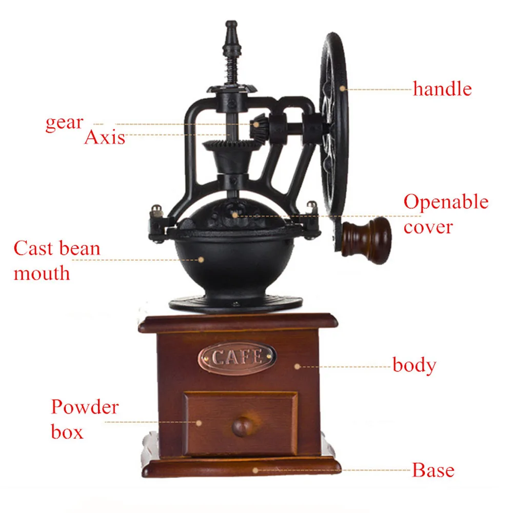 Coffee grinder mini coffee grinder manufacturer bean mill herb nut manual antique cast iron manual coffee grinder