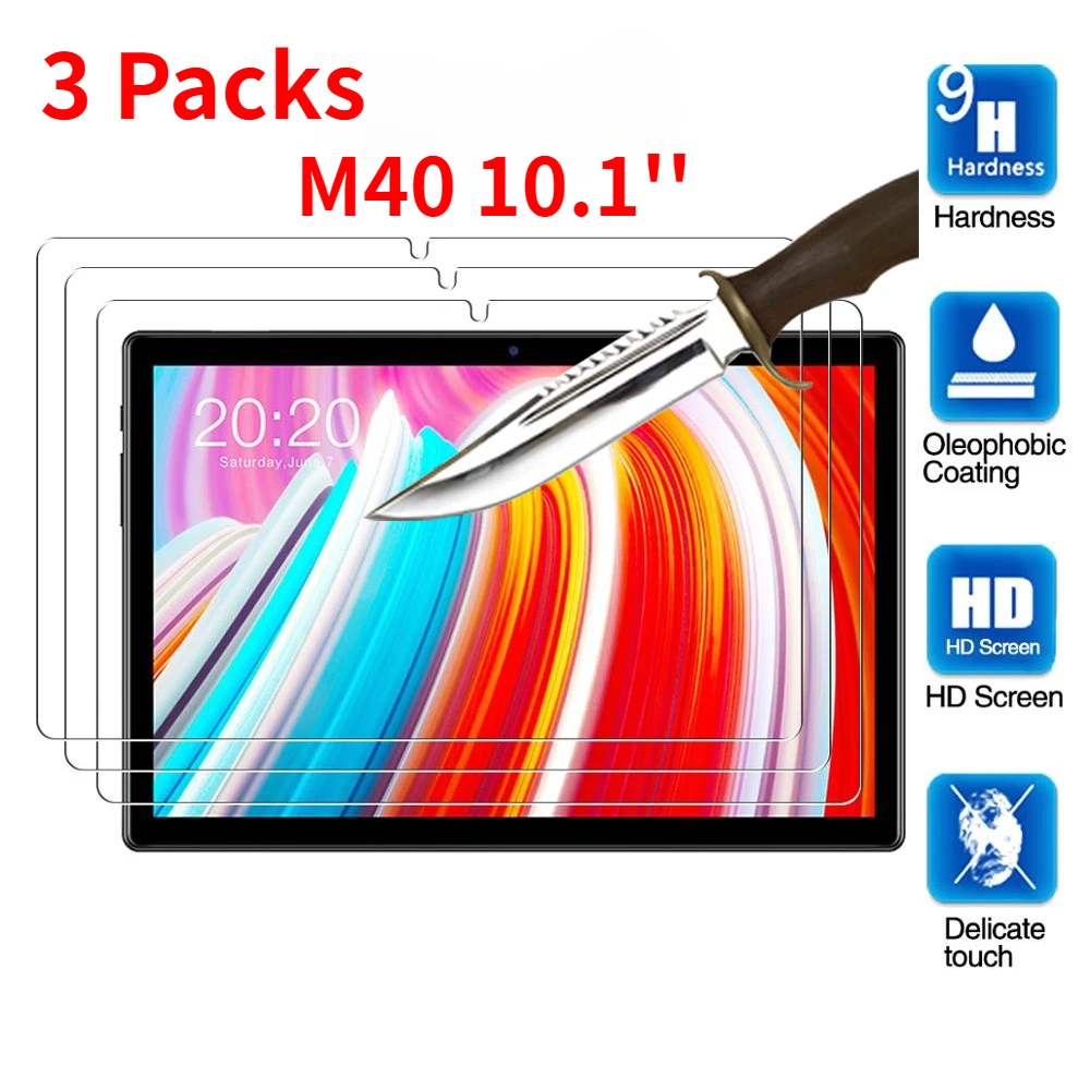 3 Packs Tempered Glass for Teclast M40 10.1 inch Screen Protector Tablet Protective Film Anti-Scratch Tempered Glass best tablet with keyboard Tablet Accessories