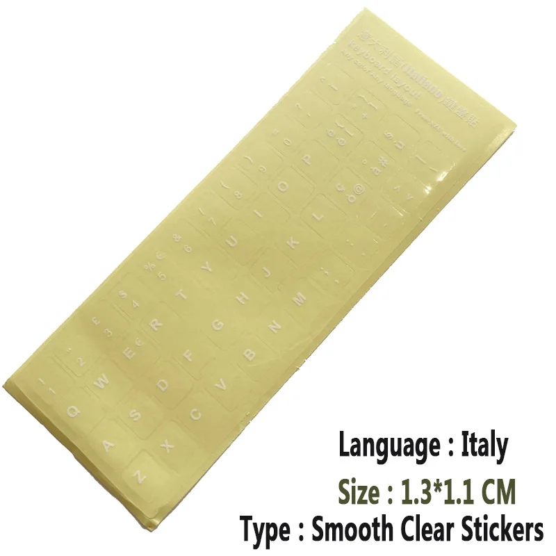SR Clear Smooth Keyboard Stickers Letter 6 Language Russian German Spain Italy English Japan for Computer Laptop Accessories-2