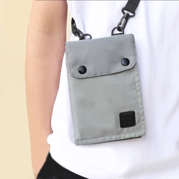 

Fashion Travel Passport Bag Multifunctional Hanging Neck Card Holder Anti-theft Design Portable Ticket Wallet
