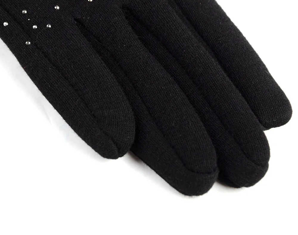 Женские хлопковые перчатки, модные зимние уличные спортивные теплые перчатки, черные, серые, красные женские перчатки с перфорацией A40