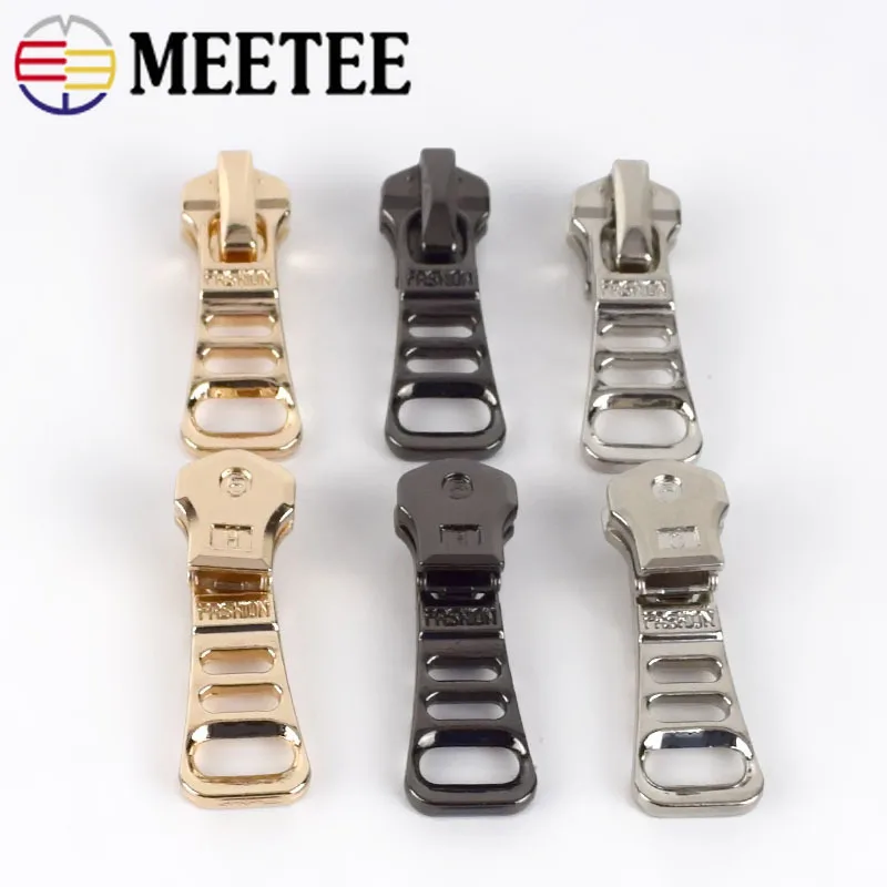 Meetee 10 шт. модные Авто блокировки молнии слайдеры для металлических молний 5 # Zip Head