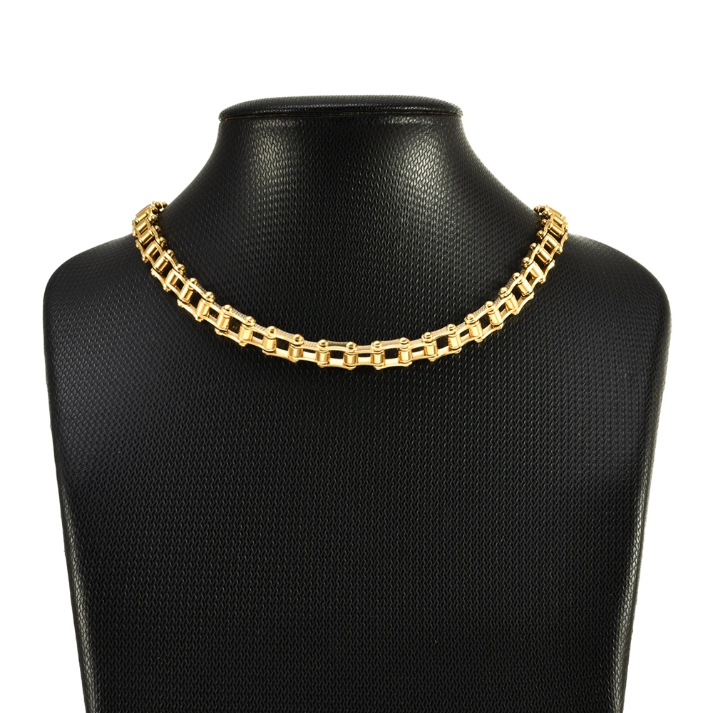 SDA New Fashion Motorcycles Chain  Necklace 7mm*45cm Long Biker Chain Stainless steel cuban Chain Man Woman Neckalce