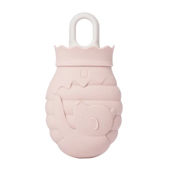 

Portable Hot Water Bag Silicone Hot Water Bottle Honeypot Bottle With Knit Cover Hand Warmer Winter Water Bottle for Kid