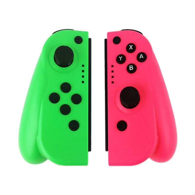 Wireless Bluetooth Game Controller Suitable For Ns Joy-Con(L / R) Handles Supports Wired/Wireless Connection Joystick(Pink+ Gr
