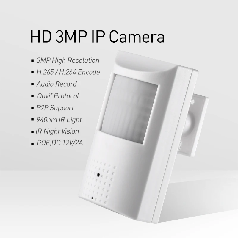 Security Camera Revotech IP Camera Audio 940nm PIR LED Indoor H.265 POE 3MP Security CCTV System Video Surveillance HD Cam P2P