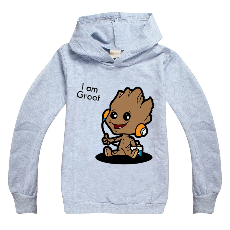 Fall Sweater for Girls Baby I Am Groot Boy Sweatshirt Hoodies Tops Clothes Halloween Long Sleeve Kids Cartoon Children | Мать и ребенок