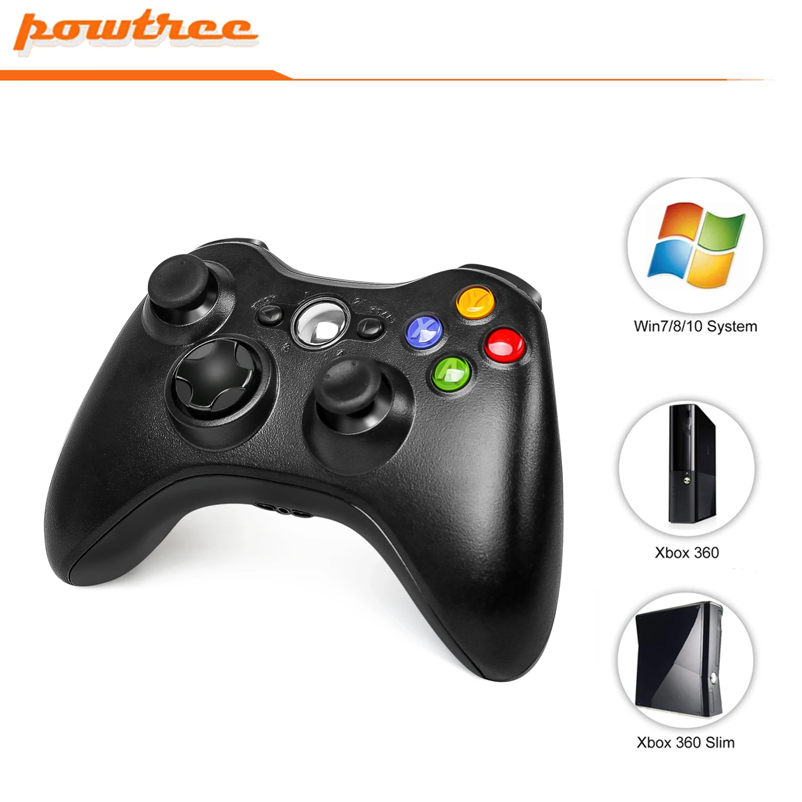 Powtree 2.4G Wireless Controller for Xbox 360 Joypad with high quality Compatible PC Windows 7 8 10 controle gamepad | Электроника