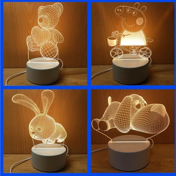 

Many Shapes 3D Led Night Light Small Table Lamp Bedside Lamp Led Lamp Birthday Festival Children Decorate Light For Kids Lamp