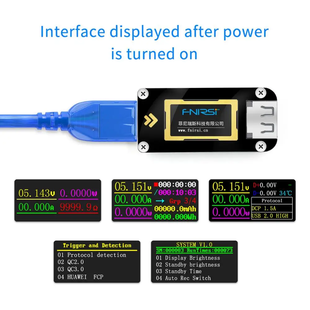 Kopen FNB28 Stroom En Spanning Meter USB Tester QC2.0 QC3.0 FCP SCP AFC Snel Opladen Protocol trigger capaciteit Test