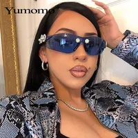 Yumomo Crystral Sunglasses Women Men Fashion Personlity Windshield UV Protection Blu Yellow UV400 Mirror Feminino De Sol Gafas 2