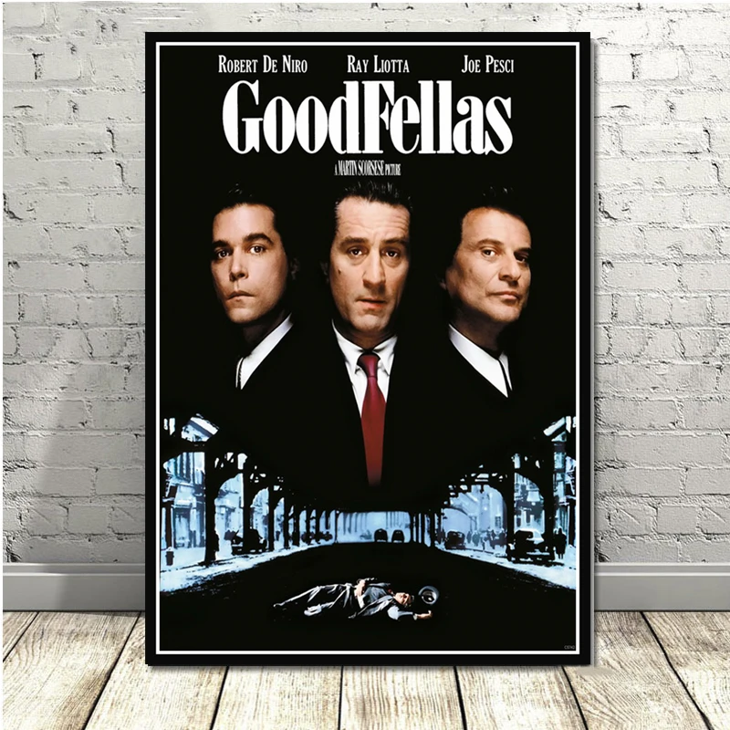 Печать плакатов горячий подарок классический фильм Goodfellas гангстеры Крестный отец Искусство Холст Картина маслом настенные картины гостиная домашний декор - Цвет: Черный