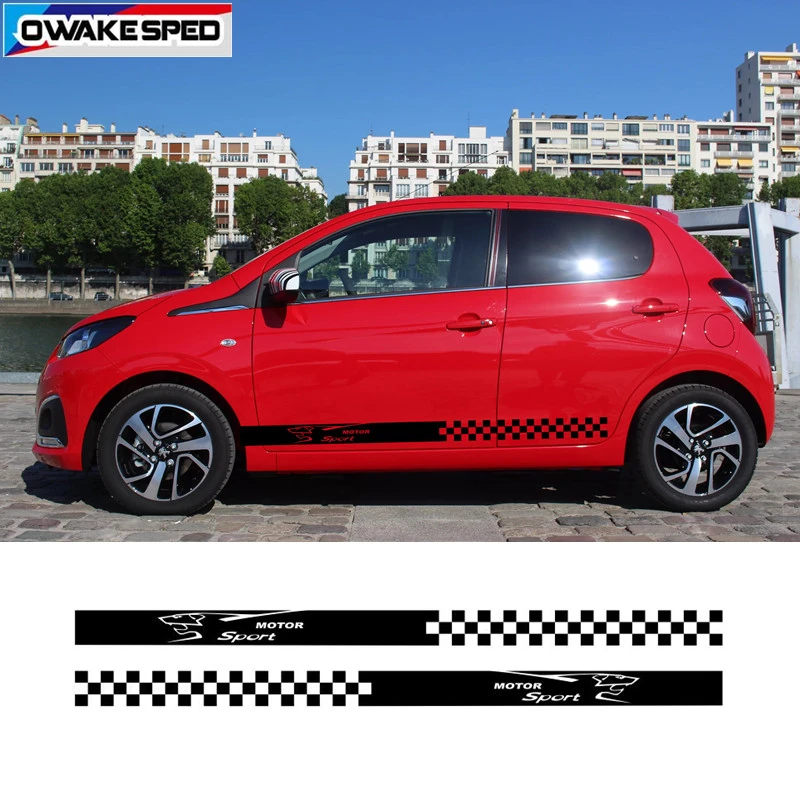 Для PEUGEOT 107 108 гоночные полосы автомобильный Стайлинг мотор Спорт решетки графика