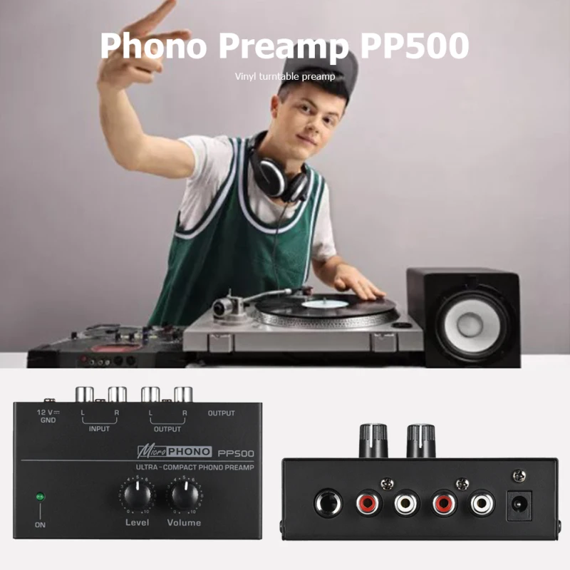 New PP500 Ultra-compact Phone Preamplifier Phono Preamp Bass Treble Balance Volume Tone EQ Control Board Home Theater Amplifiers