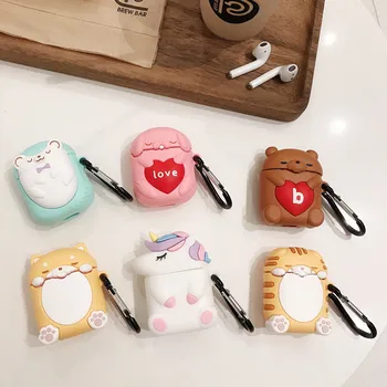 

3D Cute Cartoon Series Animal Tiger Design Silicone Protective Box for Apple Wireless Earphone Cover Airpods Pro Case for Gift