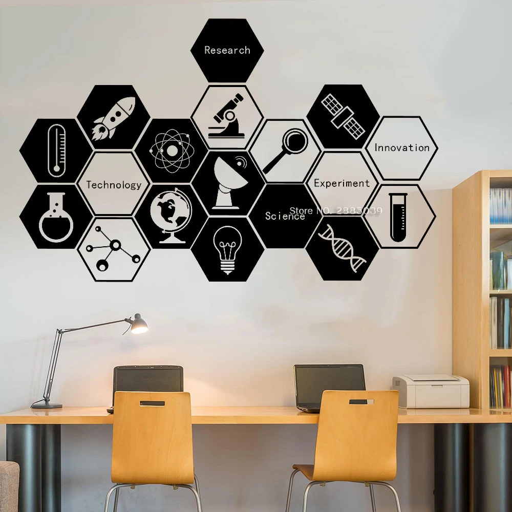 Science Technology Innovation Wall Decal Creative Vinyl Sticker Wall