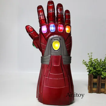 

Avengers Endgame Cosplay Iron Man Nano Infinity Gauntlet With LED Light Glove Action Figure PVC Collectible Model Toy