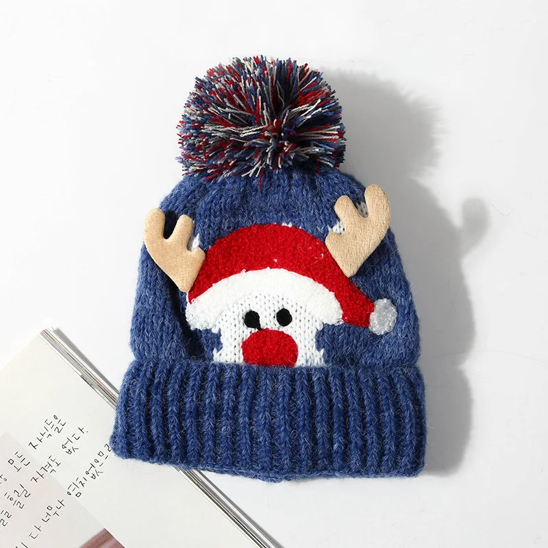 Children's Christmas hat fluffy warm thick 2-5 years old elk horn hat 5 colors can choose 2020 New Year Christmas gift