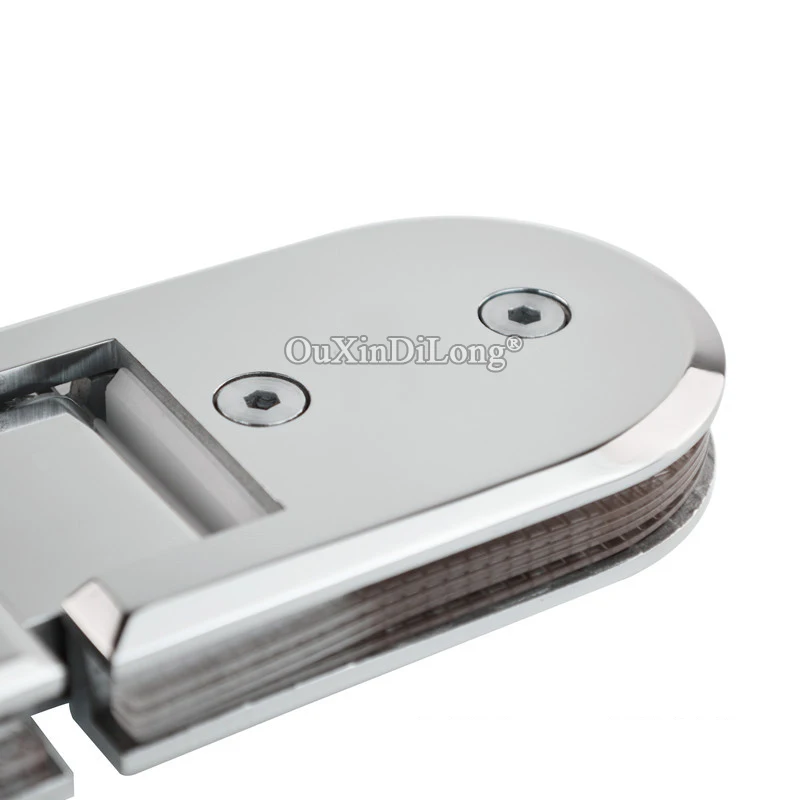 DHL Shipping 2PCS 304 Stainless Steel Frameless Shower Glass Door Hinges 180 Degree Glass to Glass Fixed Clamps Holder Brackets