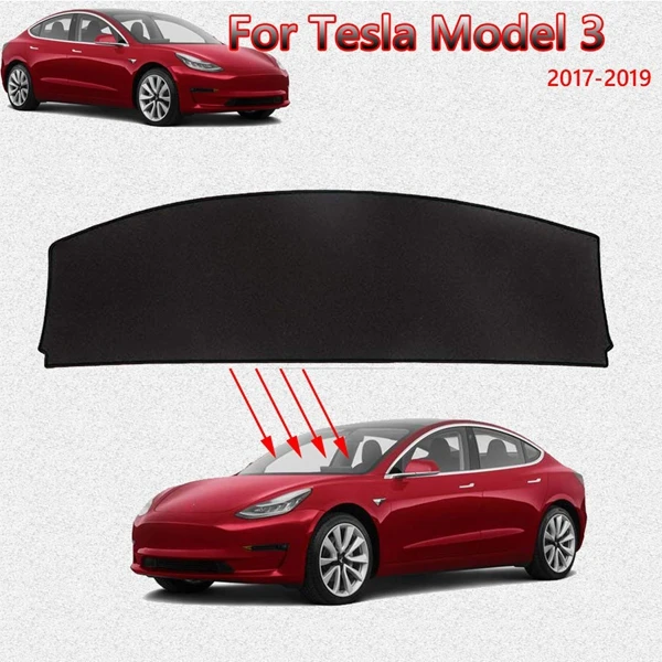 Коврик для приборной панели Tesla модель 3 ковровое покрытие солнцезащитный изоляционный инструмент панель защита Нескользящая Blac