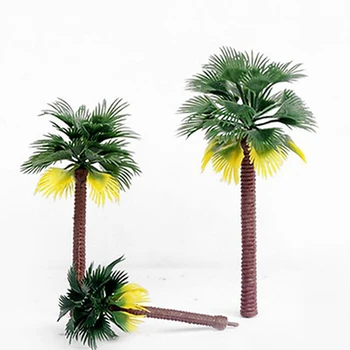 

6pcs High Quality Artificial Plastic Tree Layout Rainforest Plastic Palm Tree Diorama Scenery Model Artificial Palm Tree Leaves