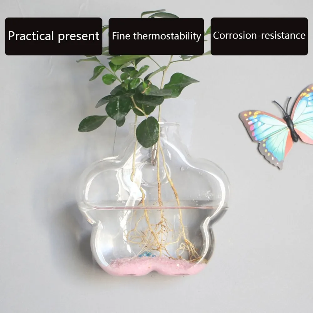 Wall Hanging Hydroponic Glass Vase Transparent Fish Tank Green Plant Plant Pot Creative Home Wall Hanging Decorations