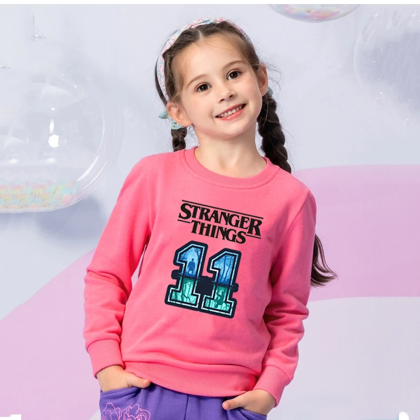 2019 Toddler Kids Baby Girl Stranger Things Print Hoodies Sweatshirts Clothes Infant Baby Girl Winter Pullover Hoodies Outfits