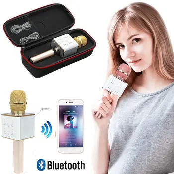 

Professional Bluetooth Wireless Microphone Speaker Handheld Microphone Karaoke Mic Music Player Singing Recorder KTV Microphones