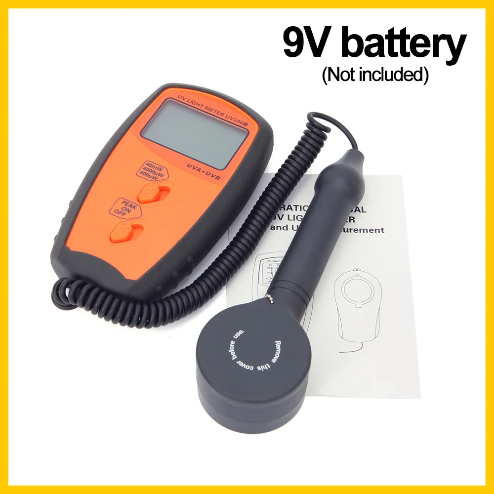 Portable Digital UV Light Meter Handheld UVA UVB Intensity Measure Tester Luxmeter Outdoor Light Radiometes Luxmeter UV340B 4