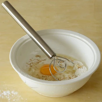 

New Hot Danish Dough Whisk 12 Inch Stainless Steel Dutch Dough Whisk Portable Kitchen Tool SMD66