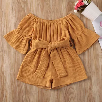 

Girls Romper Summer 2020 Baby Summer Clothing Cute Newborn Infant Baby Girl Clothes Romper Solid Jumpsuit Cotton Linen Romper