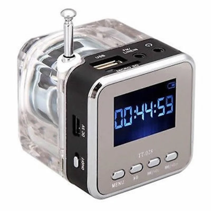 Для мини музыкальный куб портативный динамик lcd HiFi MP3/4 музыкальный плеер USB диск Micro SD/TF fm-радио динамик DC 5 в 300 мА перезаряжаемый