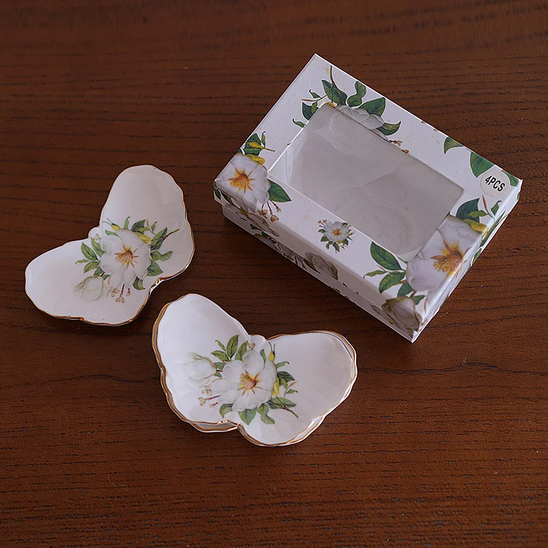 

Gold depicting ceramic butterfly modeling flower exquisite dish creative dish afternoon tea snack dish
