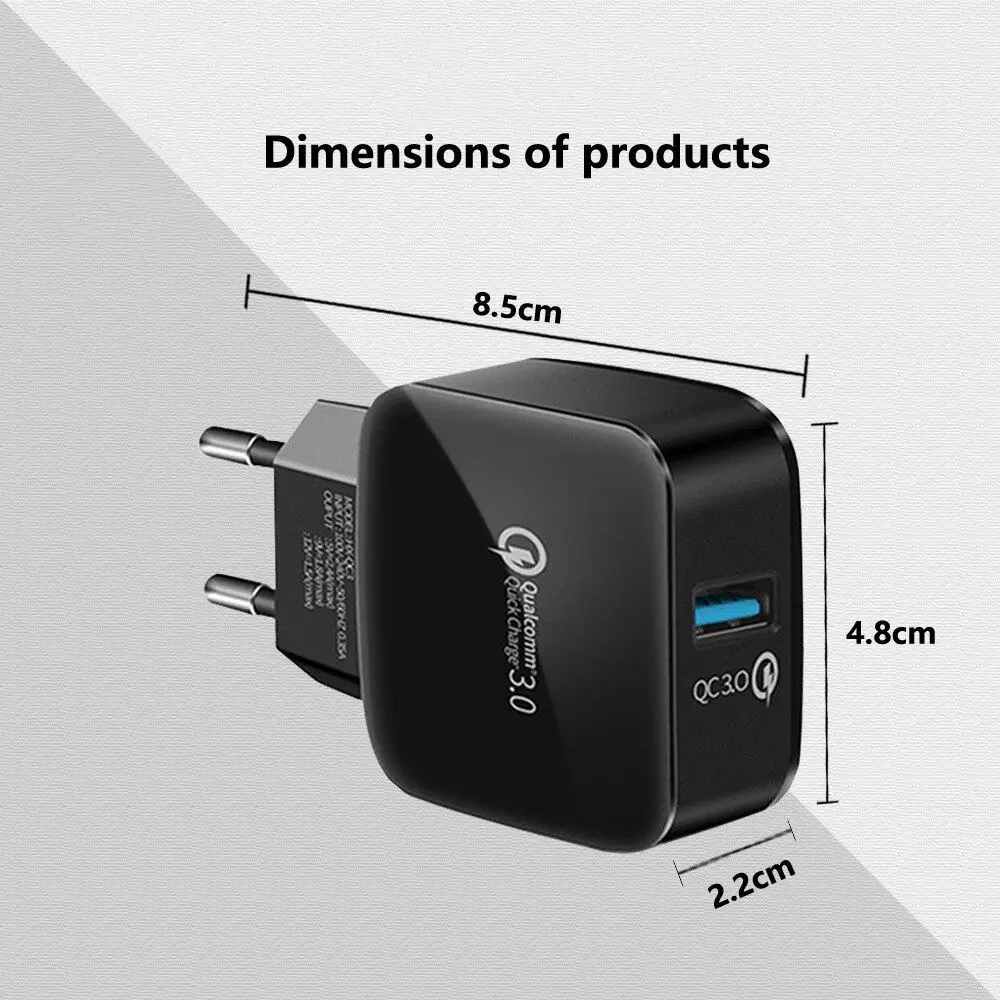 Быстрое зарядное устройство QC3.0 мини USB зарядное устройство адаптер ЕС-разъем, для поездок настенное зарядное устройство мобильного телефона для iPhone samsung Xiaomi