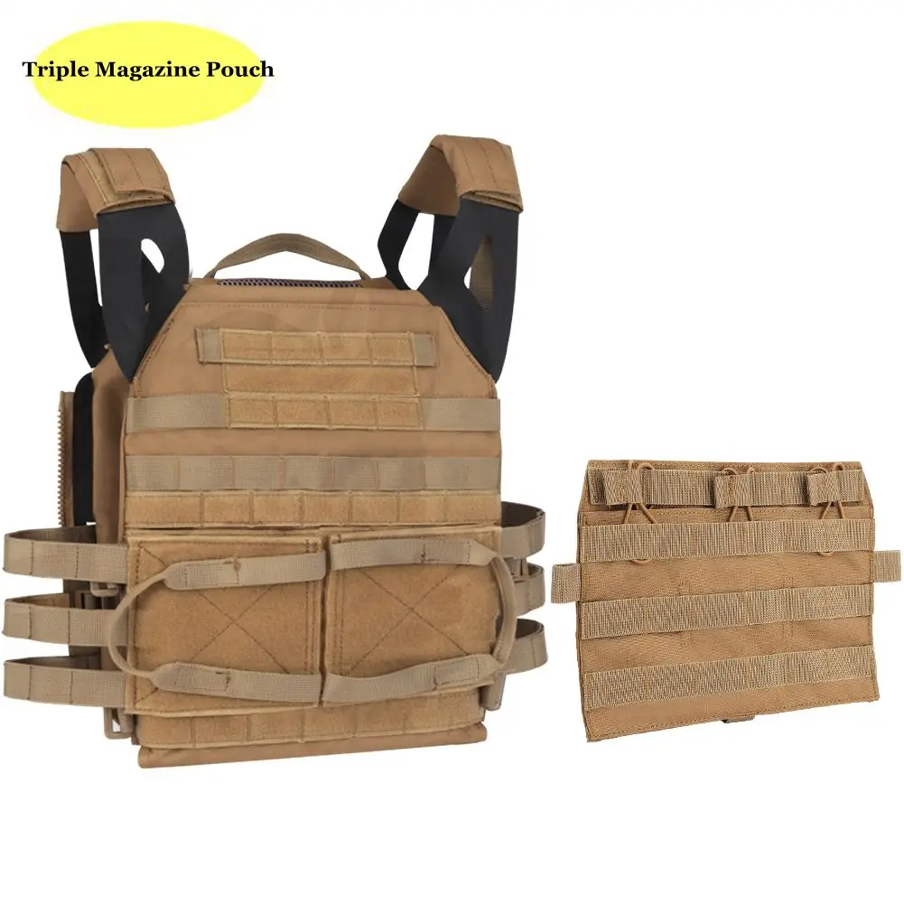 

Тактическая Тройная сумка для магазина, винтовка 5,56 M4 MOLLE с откидной крышкой, Передняя пластина 1000D JPC, жилет, аксессуары для страйкбола и охоты