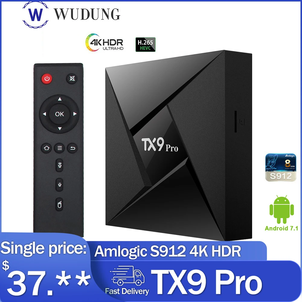 Tanix TX9 ProS912 Octa Core Android 7 1 ТВ коробка 2 4 г/5G Wi Fi Bluetooth память на 2гб и 16Гб G дома Media Player к HD