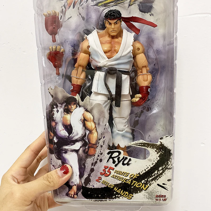 17cm Kawaii Street Fighter Anime Action Figure PVC Hoshi Ryu Ken Dolls Gift  Toys