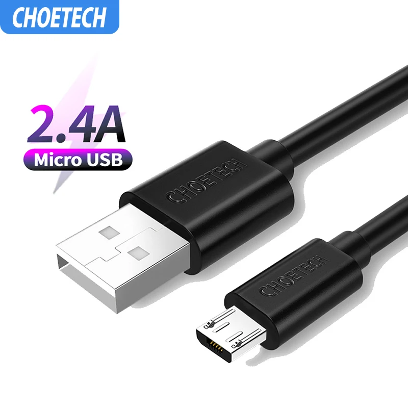 CHOETECH Micro USB Cable 2.4A Fast Charge USB Data Cabl For Samsung Xiaomi Huawei Tablet Androi Mobile Phone USB Charging Cord