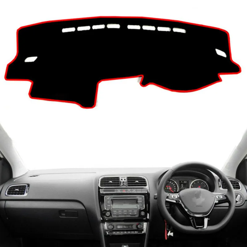 

Car Dashboard Cover Mat Pad Dashmat Sun Shade Instrument Carpet Accessories For Volkswagen VW Polo Sedan Vento MK5 6R 2009- 2017