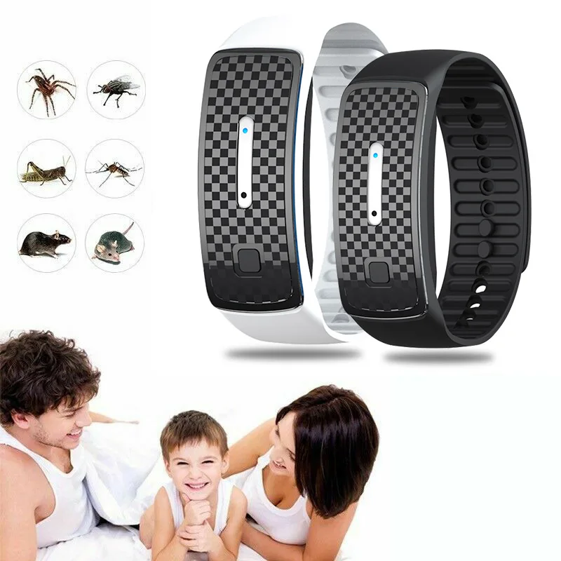 Portable Ultrasonic Mosquito Repellent Bracelet Natural Pest Insect Bugs Anti Mosquito Insect Bracelet Ultrasound Kids Adult