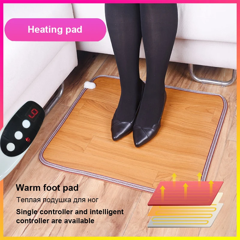 Leather Heating Foot Mat Warmer Electric Heating Pads Feet Leg Warmer Carpet Thermostat Warming Tools Home Office 3 Sizes