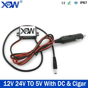

XWST DC DC Converter 12V 24V to 5V 3A 5A 30W Car Power Converters Triple USB Output Power Adapter DC Port Car Cigar Lighter Port