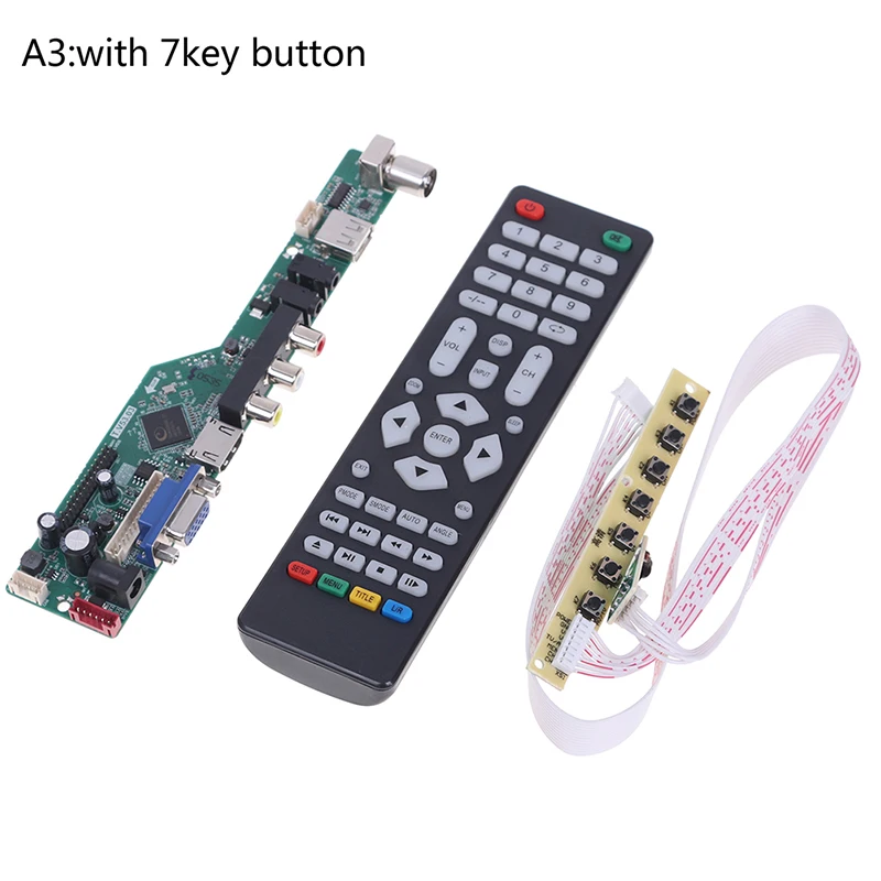 New T.V53.03 Universal LCD TV Controller Driver Board V53 Analog TV TV/AV/ PC /HDMI/USB Media Motherboard indoor aerial TV Receivers